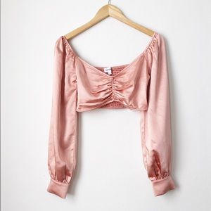 Revolve Superdown Pink Cropped Top